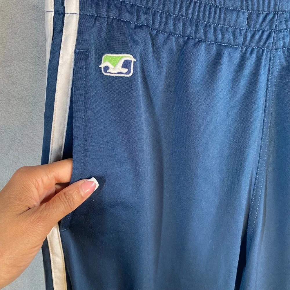 Vintage Hollister Track Pants Mens Medium Side Stripe‎ Snap Cuffs Relaxed Y2k